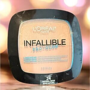 LOREAL PARIS Infallible Pro-Glow Longwear Pressed Powder 24 NATURAL BEIGE SEALED